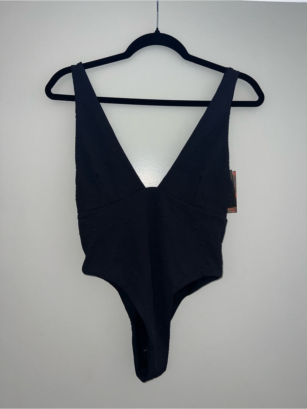 FAE x Playboy Duchess Bunny Rib Black One Piece Swimsuit NWT M